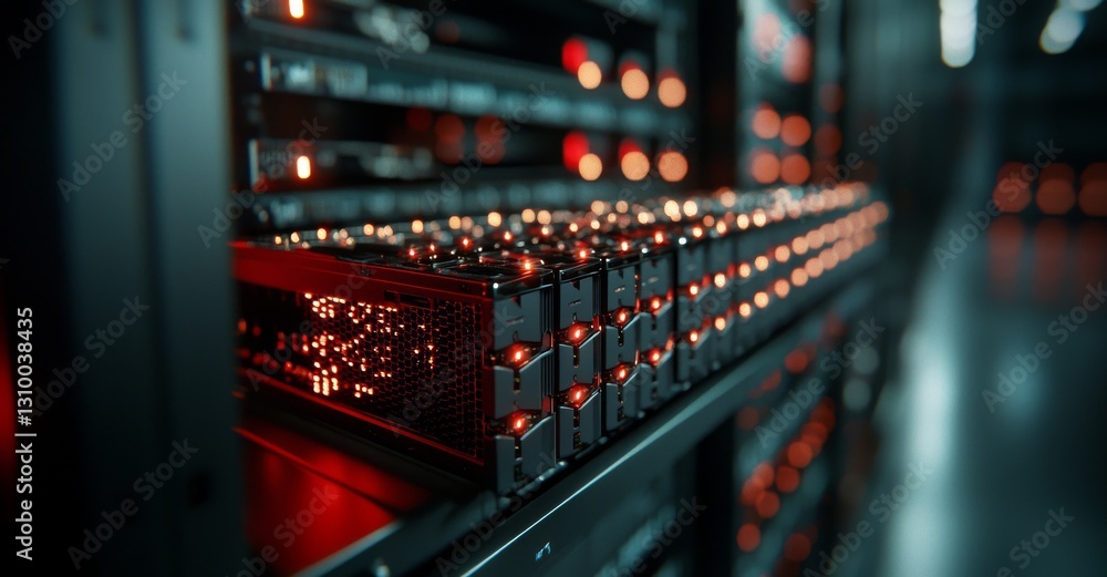 Poster a datacenter server is depicted in a 3d rendering related to cloud computing and data storage