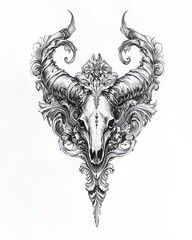 Wappen mit Schädel, Heraldic, Vintage