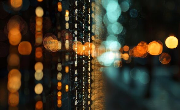 El fondo se centra en la inform&aacute;tica y la programaci&oacute;n, abarcando c&oacute;digo binario, redes y dise&ntilde;o abstracto de tecnolog&iacute;a y datos en l&iacute;nea