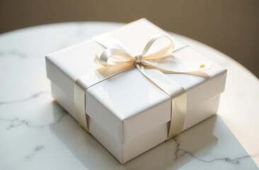 Elegant wedding gift box with white ribbon for special occasions