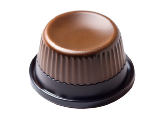 Brick red  bottle cap on white background