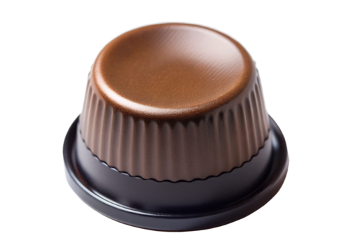 Brick red  bottle cap on white background