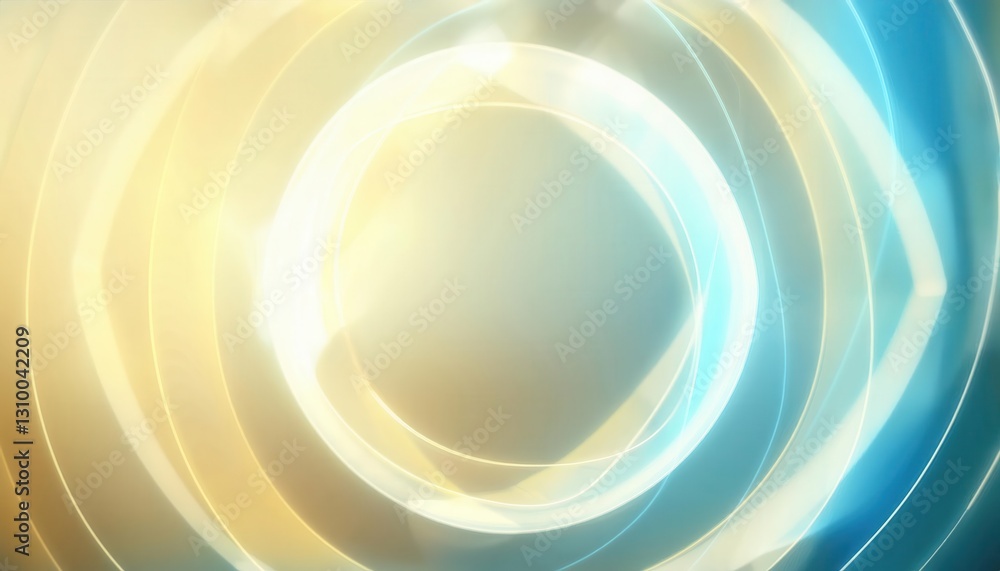 Poster abstract light wave background with soft golden and blue gradients, ideal for technology, innovation