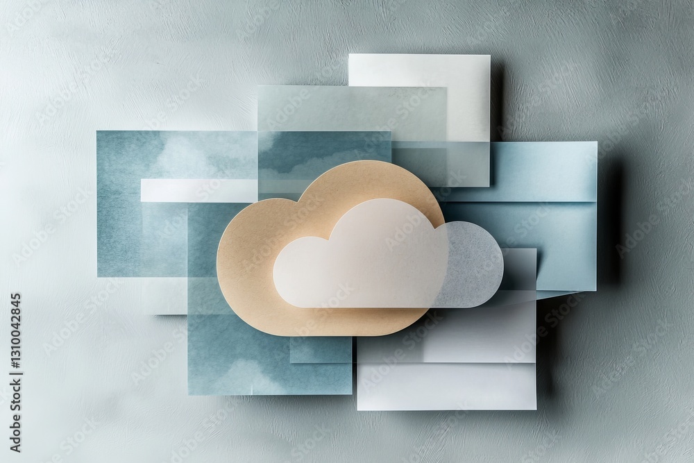 Poster the cloud is utilized for storing personal and business information and files online, depicted as bl