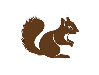 Isolated Brown Squirrel Silhouette