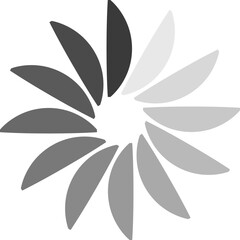 Abstract grayscale loading icon.  Perfect for websites, apps, and presentations needing a clean, modern loading animation graphic.