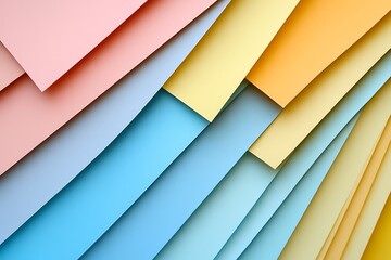 Abstract Colorful Geometric Paper Layers