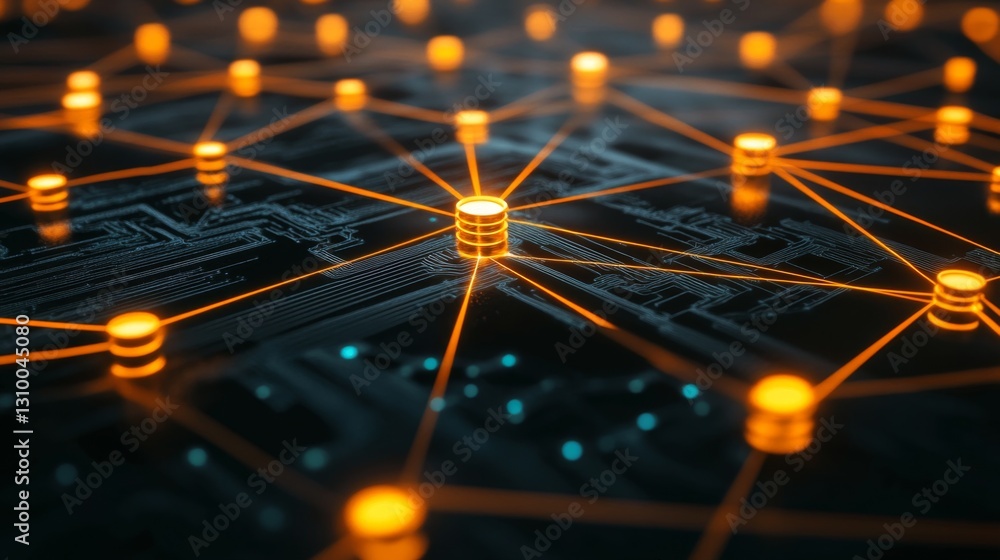 Poster radiating data patterns unveiled central hub digital art virtual environment aerial view glowing dat