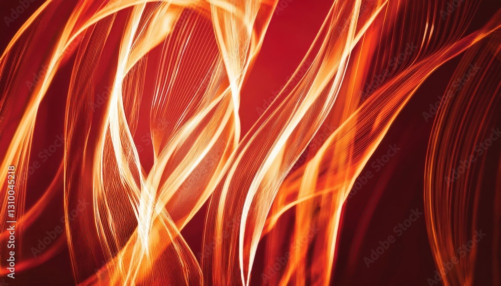 Aufkleber abstract flowing light streaks in warm fiery tones of red and orange, dynamic motion background for digital design and creative projects