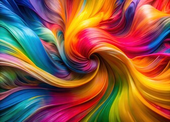 Abstract Flowing Shapes, Colorful Swirls, Fluid Art, Digital Painting, Isolated Background