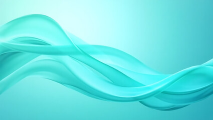 Obraz premium Abstract Blue Cyan Digital Design: Elegant Fluid Gradient Background with Wavy Water Motions and Vibrant Turquoise Textures