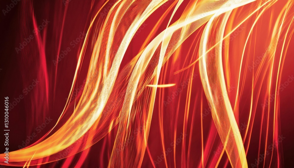 Aufkleber abstract flowing light streaks in warm fiery tones of red and orange, dynamic motion background for digital design and creative projects