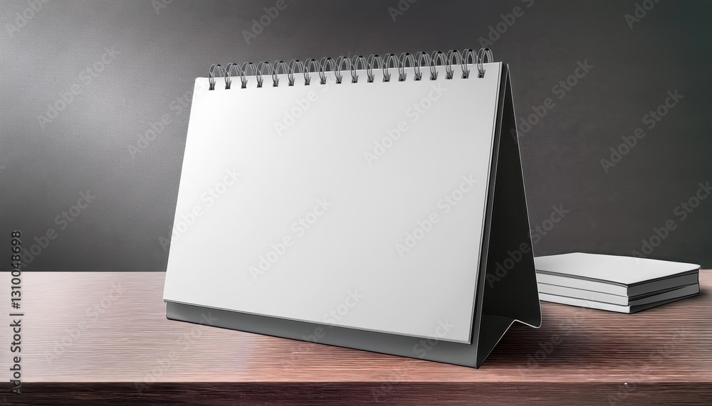 Poster minimalist 3d vector illustration empty desk calendar floating in a void, showcasing modern artistry