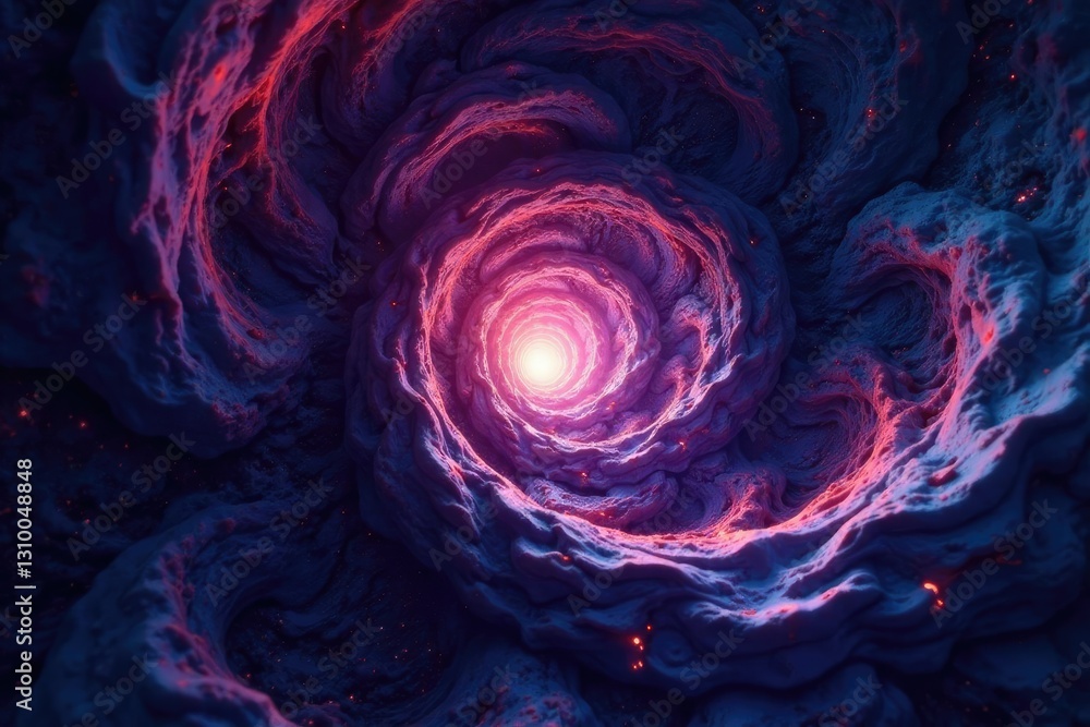 Poster deep space fractal geometry forms a dark wall of infinite depth, geometry, abstract, fractal