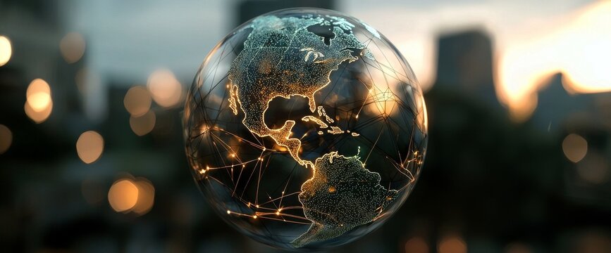 The Wireless Network City idea, featuring interconnected lines, brings about a modern era of the internet of things, connecting all elements set against the urbanized cityscape of a metropolis