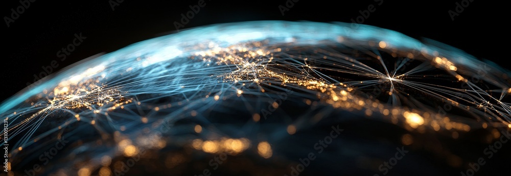 Poster the global network serves as a backdrop for internet business, facilitated by communication technolo