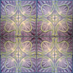 Old tiles. Vintage ceramic tile with floral pattern  © Maryna Konoplytska