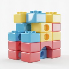 Obraz premium Creative block toy, structured, clean-cut, balanced aesthetic.