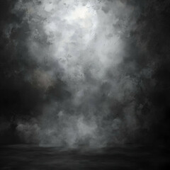 Fototapeta premium Mysterious Fog and Clouds: An Ethereal Landscape in Black and White