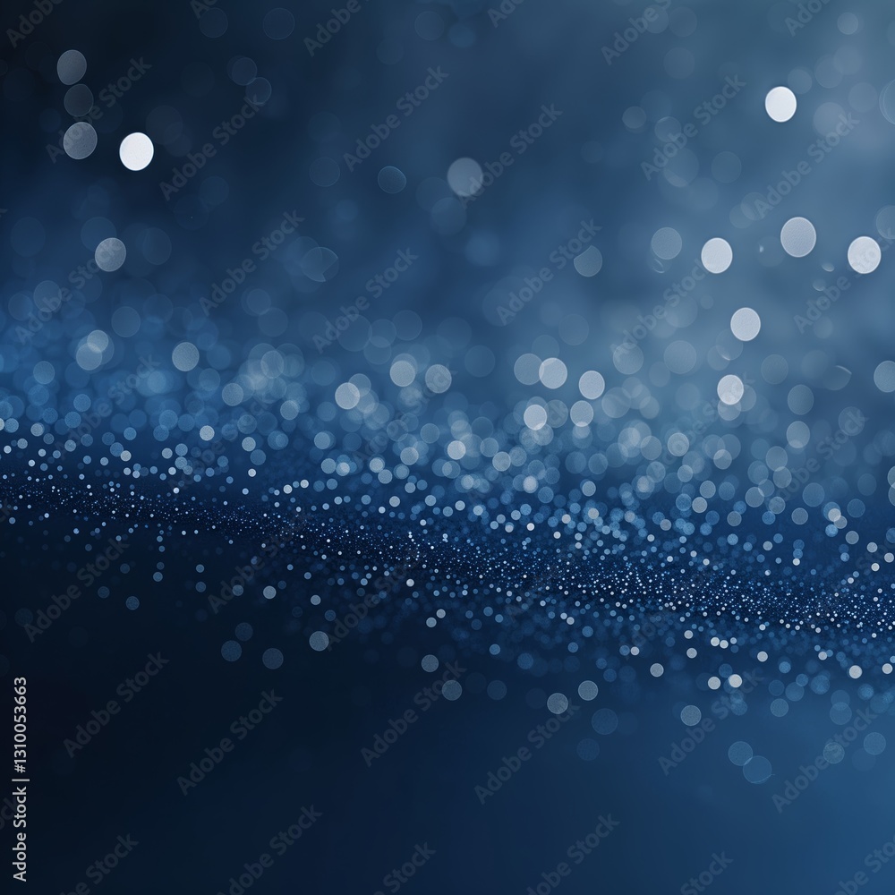 Poster soft bokeh lights create a tranquil atmosphere in deep blue hues during an evening gathering or even