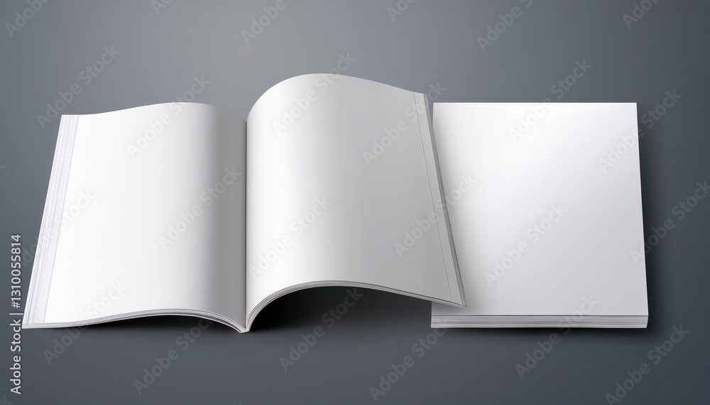 Aufkleber gray background magazine template with soft shadows striking and minimalistic design element on a mo