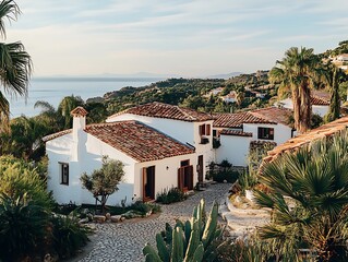 Villa sits seaside in nature hillside setting