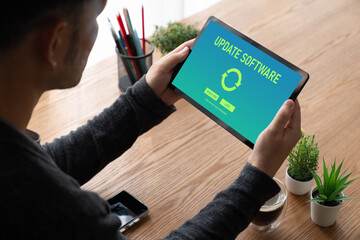 Software update on computer for modish version of device software upgrade