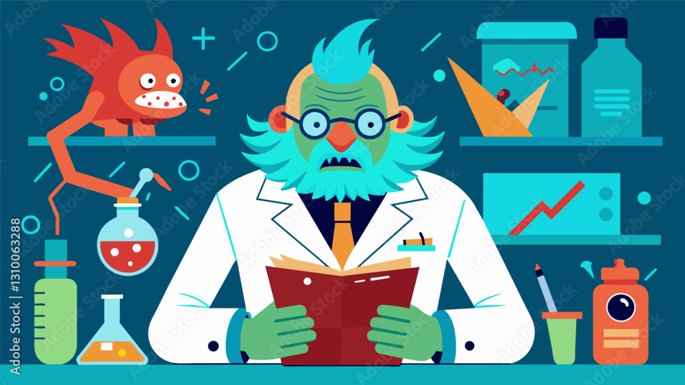 Aufkleber in my dream i was a mad scientist creating fantastical creatures in my laboratory and i sketched out