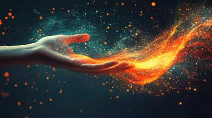 Holding the Cosmos: A Handful of Stardust and Energy Radiating Against the Dark Void