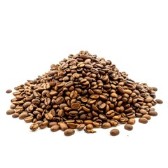 Naklejka premium A pile of wheat beans isolated on white background, showcasing natural texture and grain quality