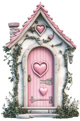 Isolated Fairy Door with Heart Details
