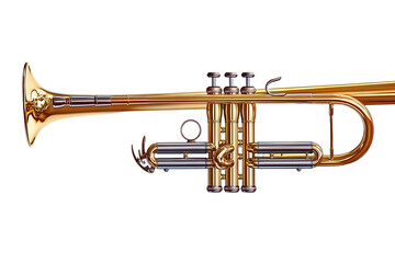 Obraz premium trumpet isolated on a transparent background, generative ai