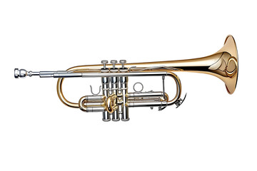 Obraz premium trumpet isolated on a transparent background, generative ai