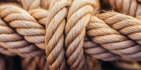 Close-up of heavy braided jute rope with detailed texture and patterns International Day of Multilateralism and Diplomacy for Peace