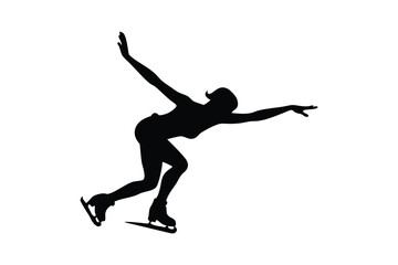 Fototapeta premium Graceful Ice Skater Silhouette in Motion