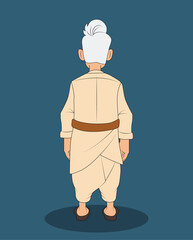 indian village men cartoon character design