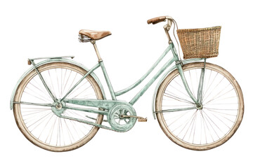 PNG  Vintage bicycle illustration colors bike. © Rawpixel.com
