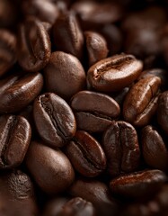 Obraz premium Fotografía profesional, Fondo de granos de café arabica tostados, realista, 4k