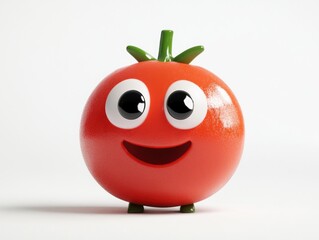 Cute cartoon tomato with happy expression