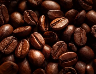 Fototapeta premium Fotografía profesional, Fondo de granos de café arabica tostados, realista, 4k