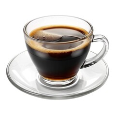 Fototapeta premium Glass cup of espresso coffee isolated on white background