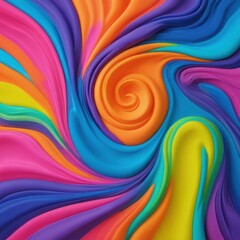 Digital Painting of a Colorful Swirl