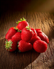Fresas sobre madera
