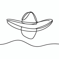 hat silhouette thin lines flat colors