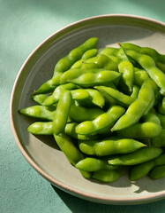Vainas de edamame cocidas