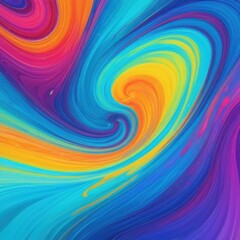 Digital Painting of a Colorful Swirl