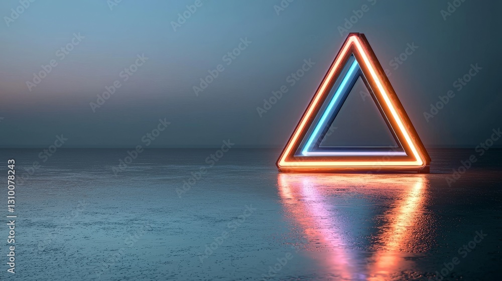 Poster the image is a 3d render of an abstract background that includes a geometric wallpaper with a triang