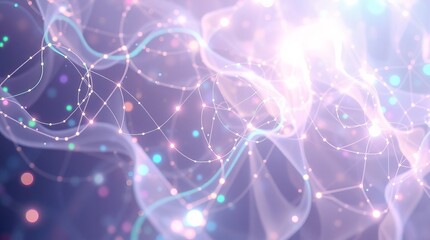 A shimmering ethereal hologram pulses with glowing bioluminescent and soft pastel colors intricate patterns creating a mesmerizing display of light and texture. 