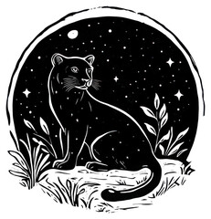 PNG Panther panther wildlife night.