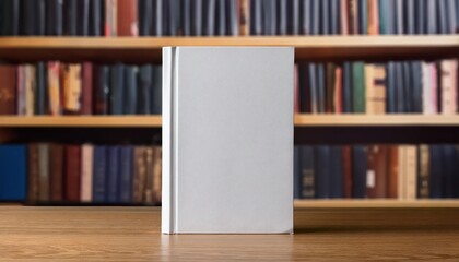 Striking Hardcover Book Mockup Against a Minimalist Tabletop Backdrop, Emphasizing Modern Aesthetics and Highlighting the Books Allure in Preparation for Advertisement.